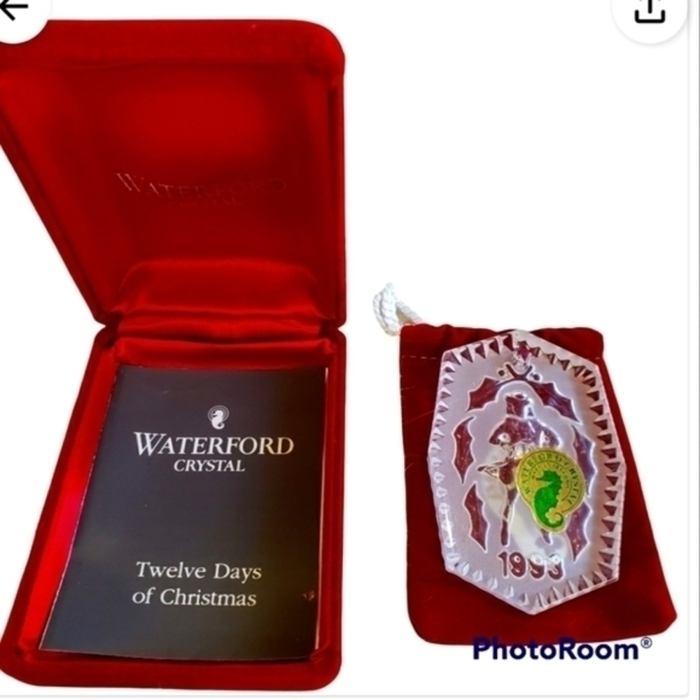 1993 Waterford Crystal Ornament Lords a Leaping